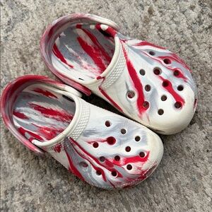 CROCS Kids Red, gray and White Sandals